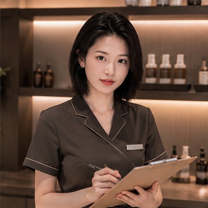 평택 출장마사지 방문 관리사가 예약 내용을 확인하는 모습